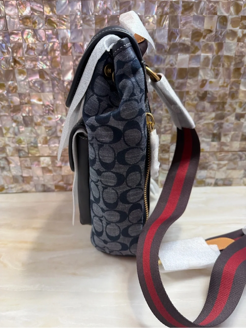 Brand-new Coach Heritage Pack in Signature Chambray, style C4031